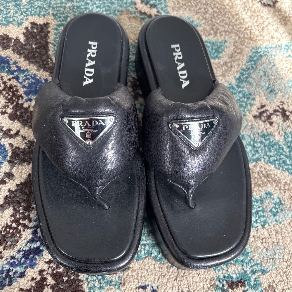 Prada chunky thong sandals